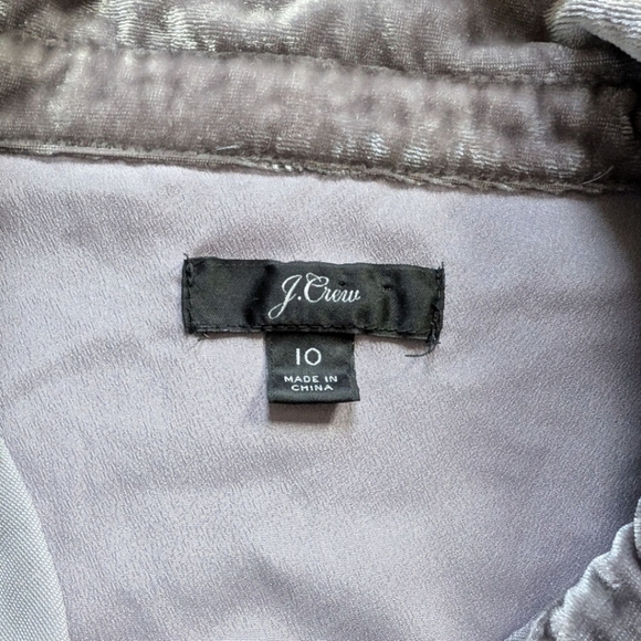 J. Crew Classic-fit Shirt Womens 10 Y2K Whimsigoth Grunge Drapey Velvet Pewter - Picture 8 of 14